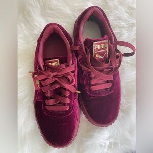 Fenty for Puma red velvet sneakers